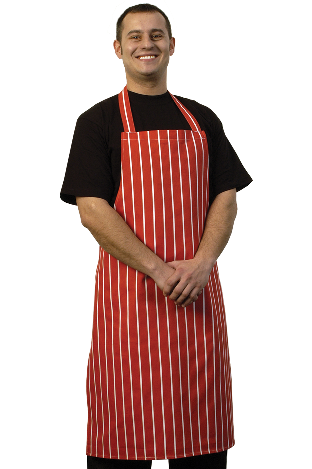 Classic Butchers Striped Apron - Red