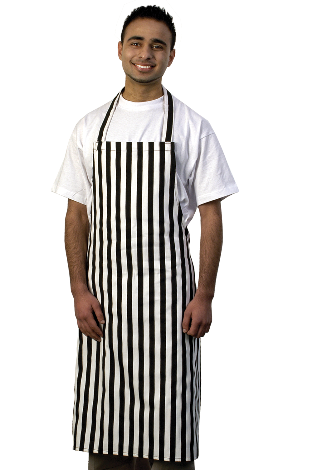 Classic Striped Bib Apron - Black