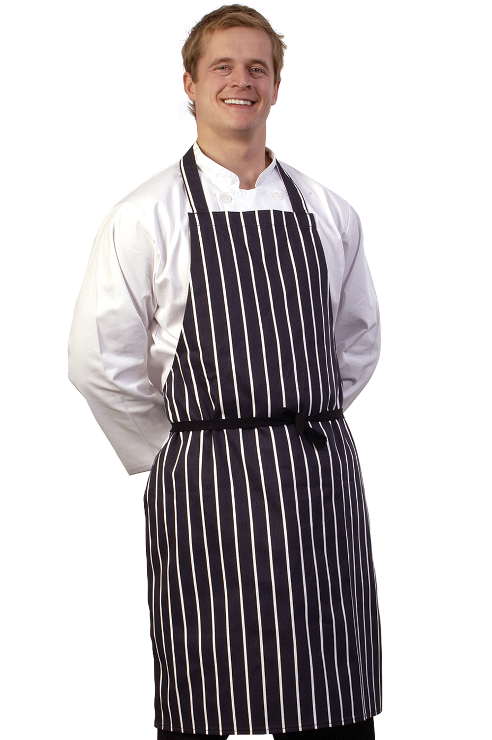 Classic Butchers Striped Bib Apron - Blue
