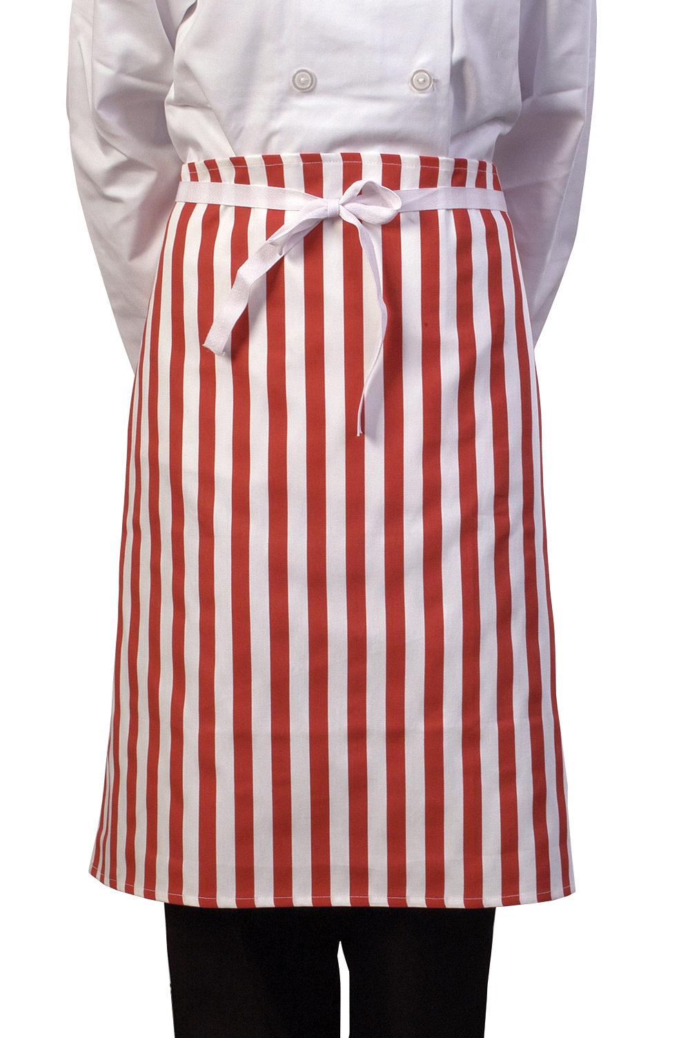 Classic Striped Waist Apron - Red