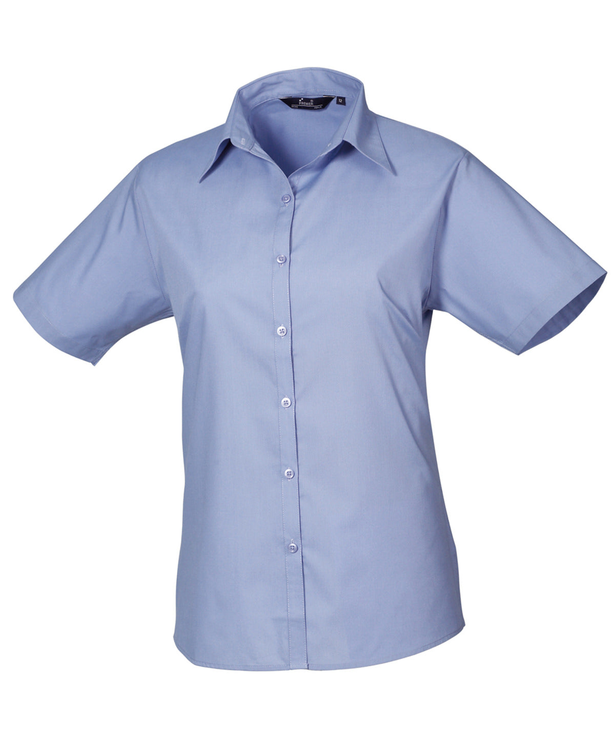 Ladies Poplin Blouse - Short Sleeve